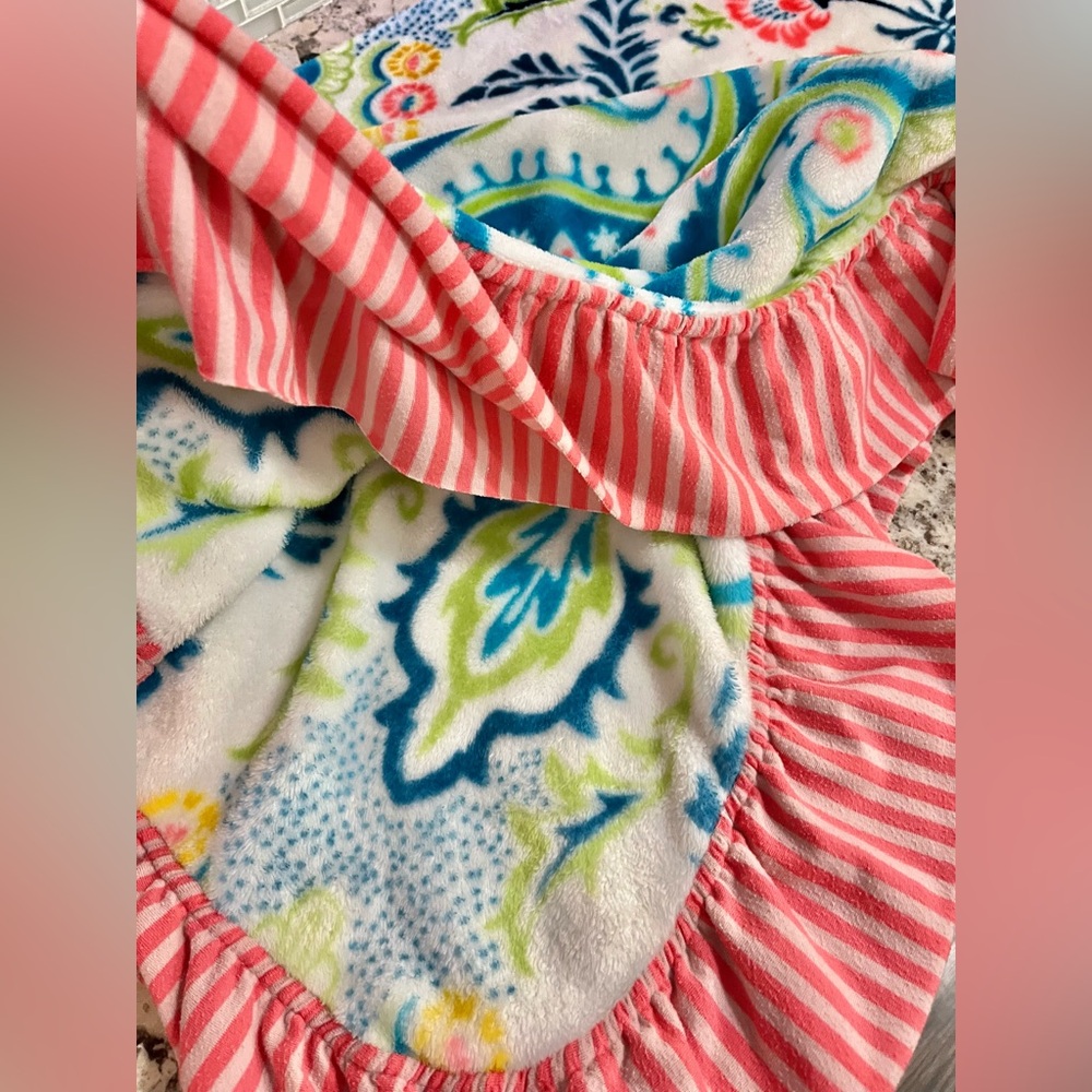 Matilda Jane Fleece Cora Throw Blanket with Ruffle Trim - Picture 4 of 4